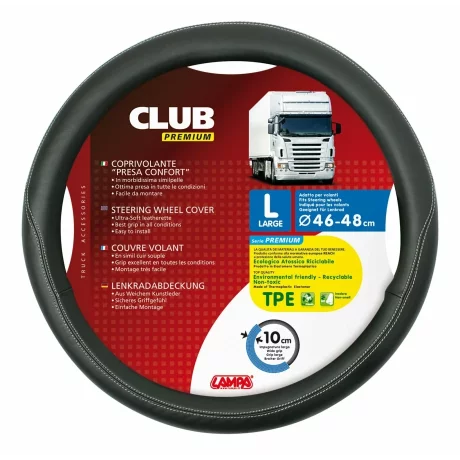 Manson volan camion Club premium - L - O 46/48cm - Negru