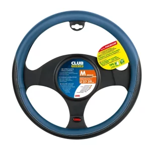 Manson volan Club Premium - M - O 37/39cm - Negru/Albastru