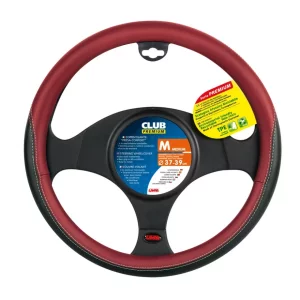 Manson volan Club Premium - M - O 37/39cm - Negru/Rosu