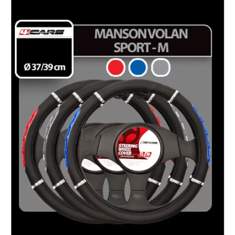 Manson volan Sport - O 37-39cm - Negru/Rosu