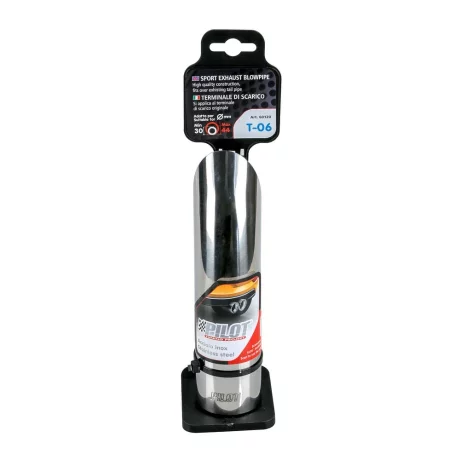Ornament toba esapament curbat T-06, din otel inoxidabil lustruit, racordare O30-44mm