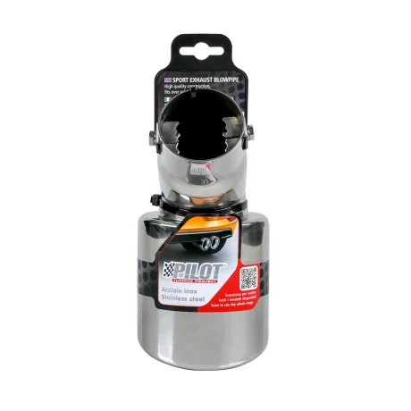 Ornament toba esapament curbat TS-21, din otel inoxidabil lustruit, racordare O30-45mm