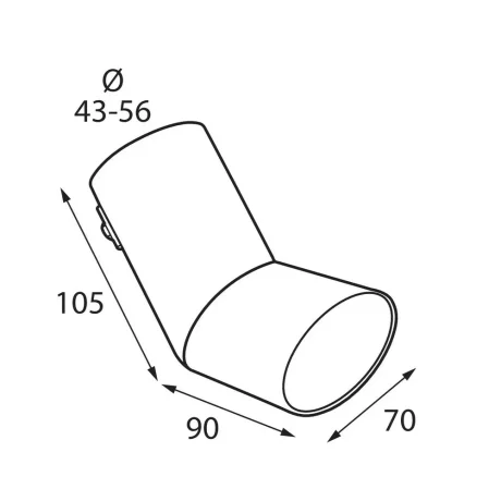 Ornament toba esapament curbat TS-41, din otel inoxidabil lustruit, racordare O43-56mm