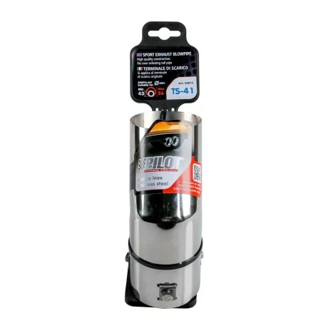 Ornament toba esapament curbat TS-41, din otel inoxidabil lustruit, racordare O43-56mm