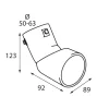 Ornament toba esapament curbat TS-45, din otel inoxidabil lustruit, racordare O50-63mm