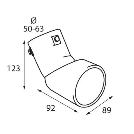 Ornament toba esapament curbat TS-45, din otel inoxidabil lustruit, racordare O50-63mm