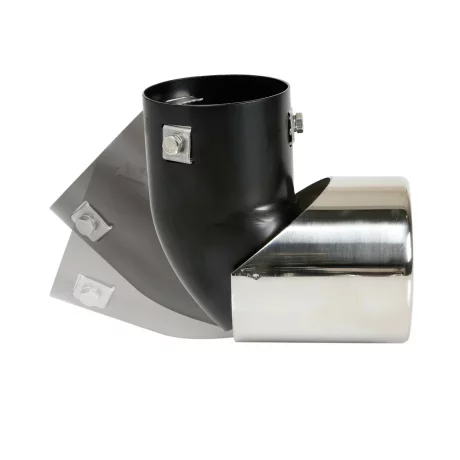 Ornament toba esapament curbat TS-45, din otel inoxidabil lustruit, racordare O50-63mm
