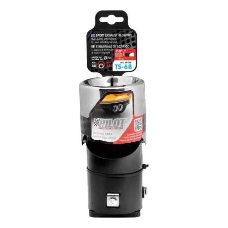 Ornament toba esapament curbat TS-68, din otel inoxidabil lustruit, sunet sport, racordare O30-45mm