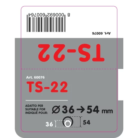 Ornament toba esapament dublu TS-22, din otel inoxidabil lustruit, racordare O36-54mm