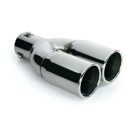 Ornament toba esapament dublu TS-23, din otel inoxidabil lustruit, racordare O36-54mm