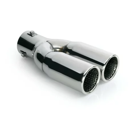 Ornament toba esapament dublu TS-26, din otel inoxidabil lustruit, sunet sport, racordare O34-46mm