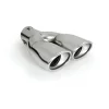 Ornament toba esapament dublu TS-47, din otel inoxidabil lustruit, sunet sport, racordare O32-50mm