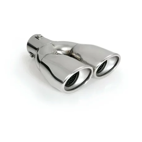 Ornament toba esapament dublu TS-47, din otel inoxidabil lustruit, sunet sport, racordare O32-50mm