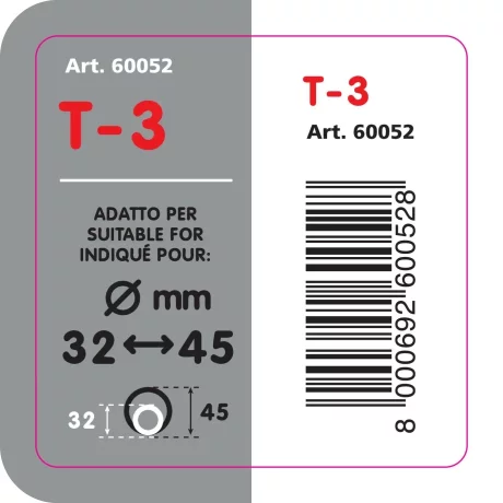 Ornament toba esapament T-3, din otel inoxidabil lustruit, racordare O32-45mm