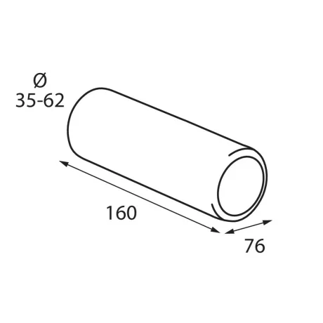 Ornament toba esapament TS-02, din otel inoxidabil lustruit, racordare O35-62mm