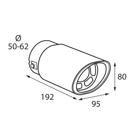 Ornament toba esapament TS-03, din otel inoxidabil lustruit, sunet sport, racordare O50-62mm