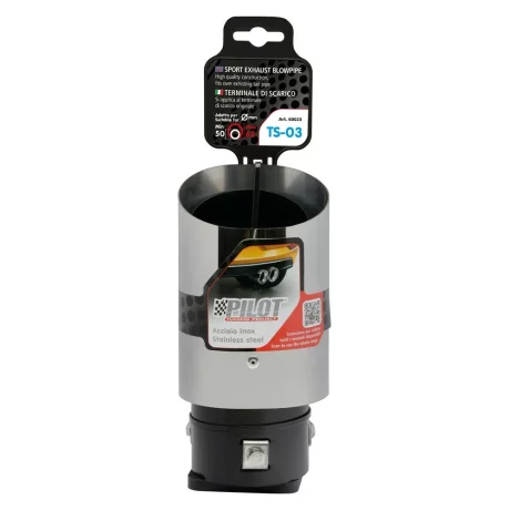 Ornament toba esapament TS-03, din otel inoxidabil lustruit, sunet sport, racordare O50-62mm