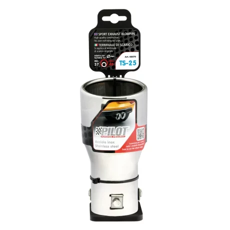 Ornament toba esapament TS-25, din otel inoxidabil lustruit, racordare O37-42mm