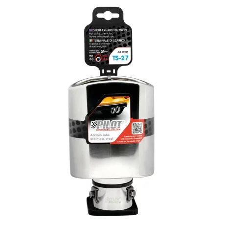 Ornament toba esapament TS-27, din otel inoxidabil lustruit, sunet sport, racordare O33-41mm