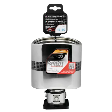 Ornament toba esapament TS-30, din otel inoxidabil lustruit, sunet sport, racordare O28-36mm