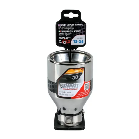 Ornament toba esapament TS-36, din otel inoxidabil lustruit, racordare O36-42mm