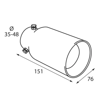 Ornament toba esapament TS-48, din otel inoxidabil lustruit, racordare O35-48mm