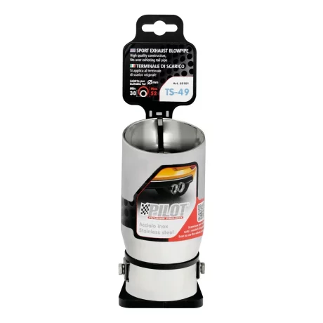 Ornament toba esapament TS-49, din otel inoxidabil lustruit, sunet sport, racordare O38-52mm