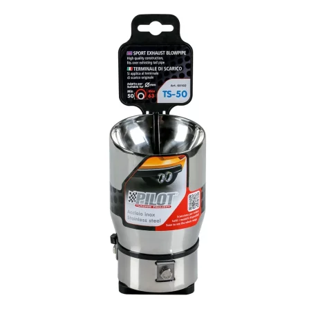 Ornament toba esapament TS-50, din otel inoxidabil lustruit, sunet sport, racordare O50-63mm