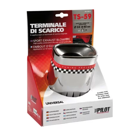 Ornament toba esapament TS-59, din otel inoxidabil lustruit, racordare O32-45mm