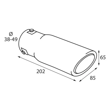 Ornament toba esapament TS-62, din otel inoxidabil lustruit, racordare O38-49mm
