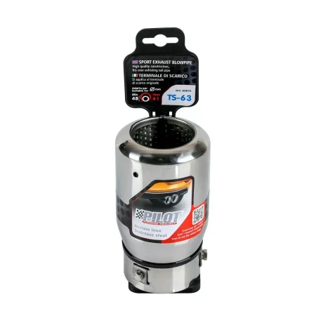 Ornament toba esapament TS-63, din otel inoxidabil lustruit, sunet sport, racordare O48-61mm