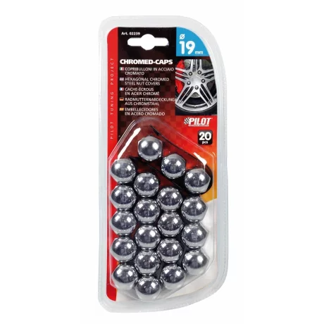 Ornamente prezoane metal cromat 20buc - Hex 19mm - Crom
