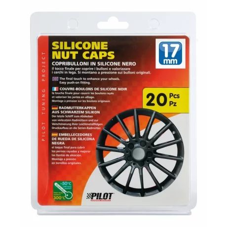 Ornamente prezoane silicon 20buc - Hex 17mm - Negru