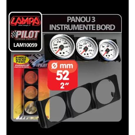 Panou 3 instrumente bord 52mm