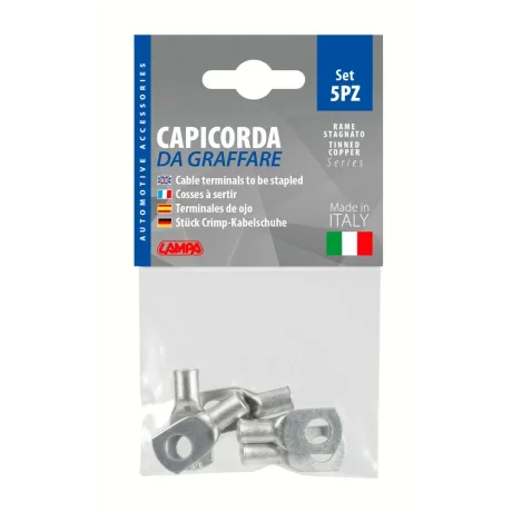 Papuci electrici sertizabili, gaura O 8mm, pentru conductori din cupru cu sectiune de 16 mm2, 5buc