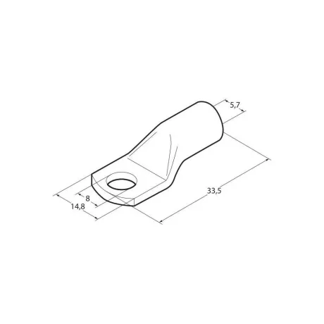 Papuci electrici sertizabili, gaura O 8mm, pentru conductori din cupru cu sectiune de 16 mm2, 5buc