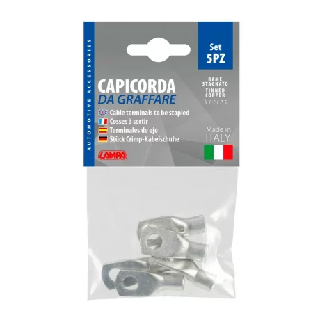 Papuci electrici sertizabili, gaura O 8mm, pentru conductori din cupru cu sectiune de 25 mm2, 5buc