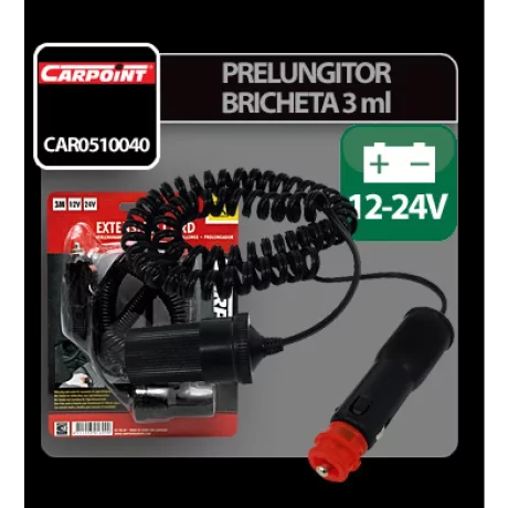 Prelungitor priza bricheta cu 3m cablu 12-24V max 5A Carpoint
