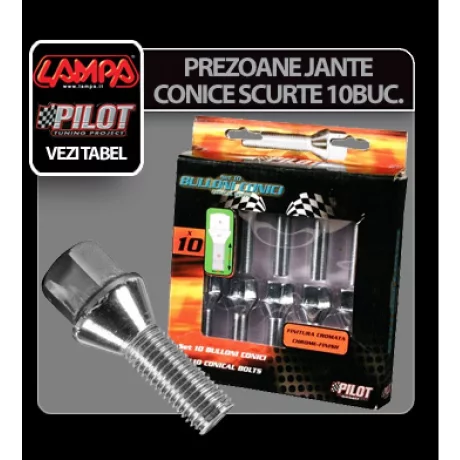 Prezoane jante conice scurte 10buc - CC1