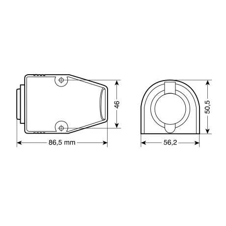 Priza auto cu montare pe suprafata si soclu rezistent la apa Ext-3 - 12/24V