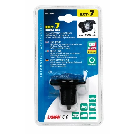 Priza auto incorporabila USB, 12/24V 2100mA, Ext-7 Lampa