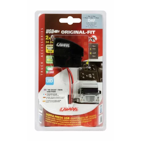 Priza dubla USB incorporabila 12/24V camion - Daf