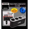 Priza tripla bricheta cu USB 12/24V 4Cars