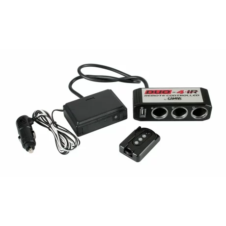 Priza tripla bricheta cu USB si telecomanda Duo-4 IR 24V