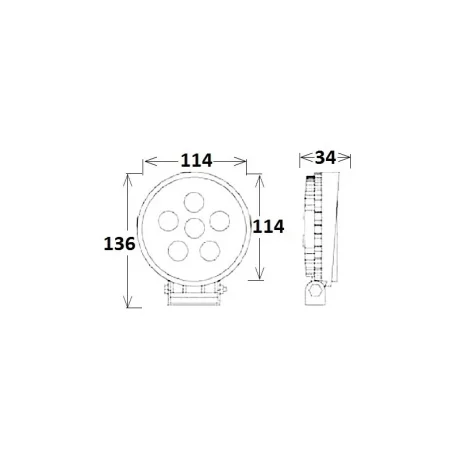 Proiector cu LED din metal rotund 18W 10/30V Kamar