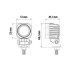 Proiector Cyclops-Square 1LED - 9/32V - Profunzime - Alb