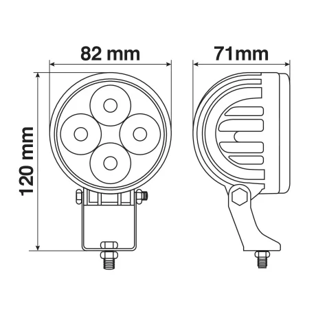 Proiector WL-17 din metal 4LED - 10/30V - Alb