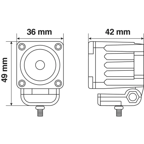 Proiector WL-19 din metal 1LED - 9/32V - Profunzime - Alb