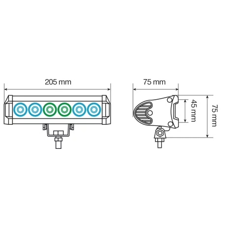 Proiector WL-5 din metal 6LED - 10/30V - Alb