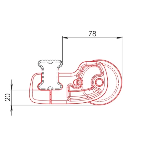 Rola incarcare KP-0, cu fixare pe bara portbagaj din otel Nordrive Kargo - 64 cm